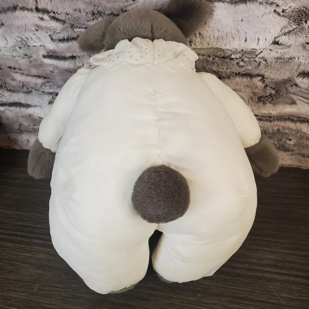 Country Cozy's Cozys Stuffed Plush Nylon Gray Country‎ Mouse Cream Ivory Bow